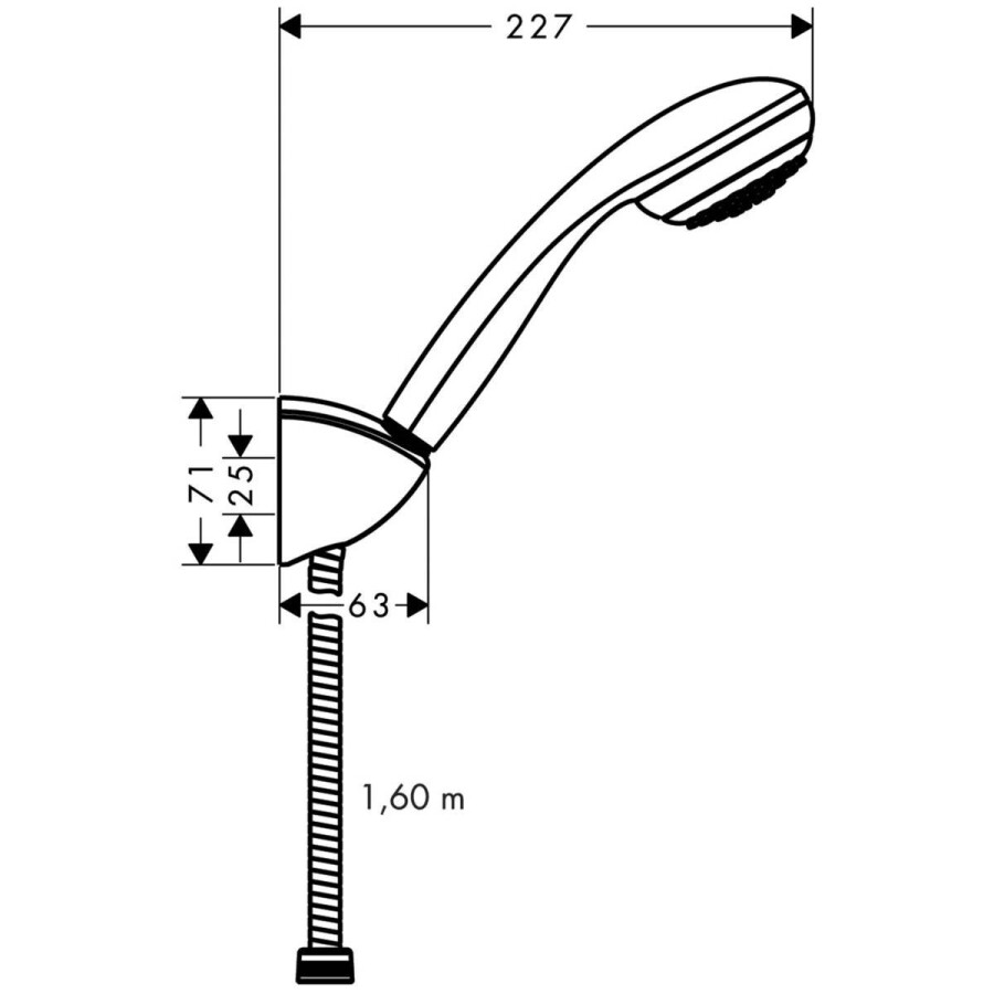 Hansgrohe Crometta 85 Душевой набор Mono с держателем и шлангом 160 см хром 27577000