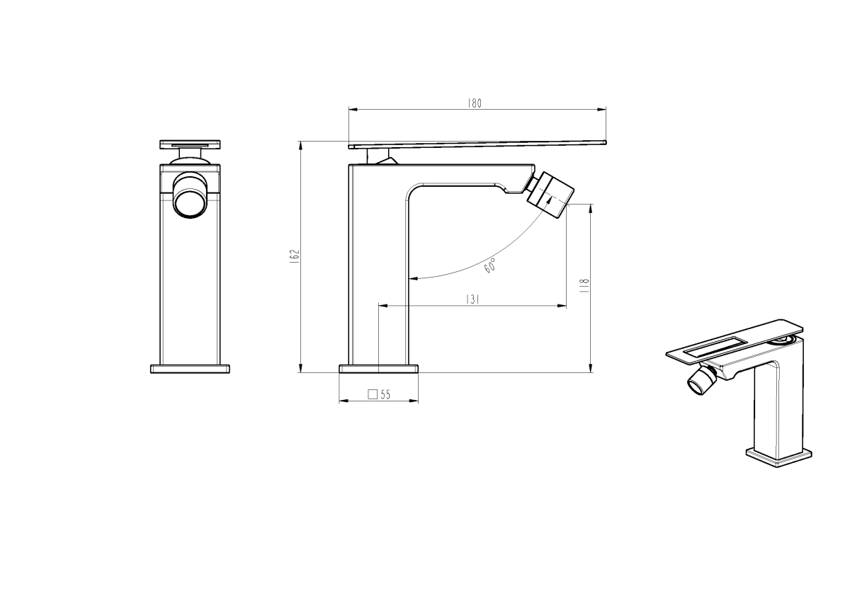 Смеситель для биде Boheme Q GoldGold.2 146-GG.2