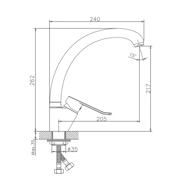 Haiba смеситель для кухни HB41556-2