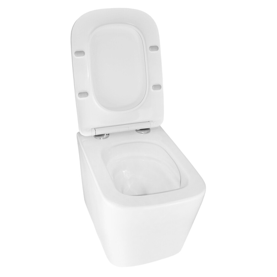 Унитаз подвесной Azario Cascad M 490x345x325 безободковый, система смыва "Скрытое Торнадо", с быстросъемным сиденьем микролифт AZ-10002