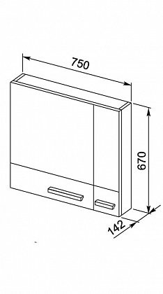 Зеркало-шкаф Aquanet Нота 75*67 00158857