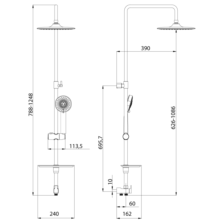 Lemark душевой гарнитур без смесителя LM8803C