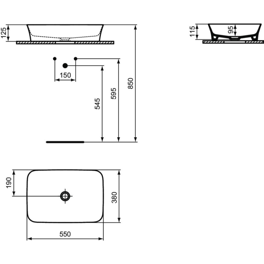 Ideal Standard IPALYSS раковина 55х38 см E2076V3