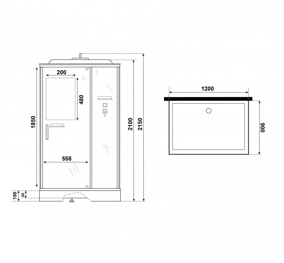 Niagara Standart Душевая кабина 120x90 Тропический душ ST120/90/15Q