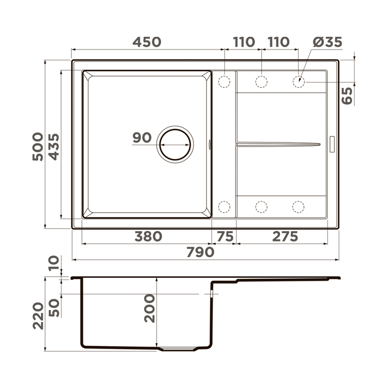 Omoikiri SUMI 79A мойка кухонная белый 4997096