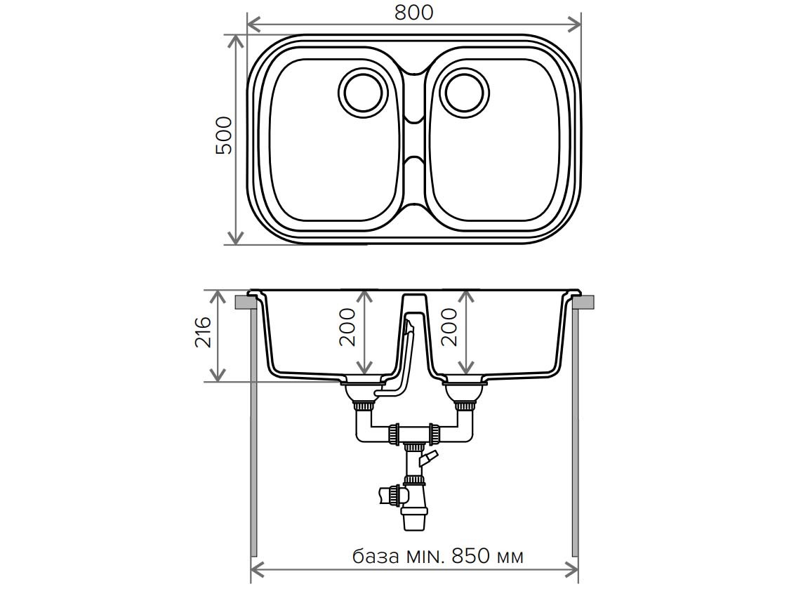 Polygran F 150 кухонная мойка бежевый 50 х 80 см