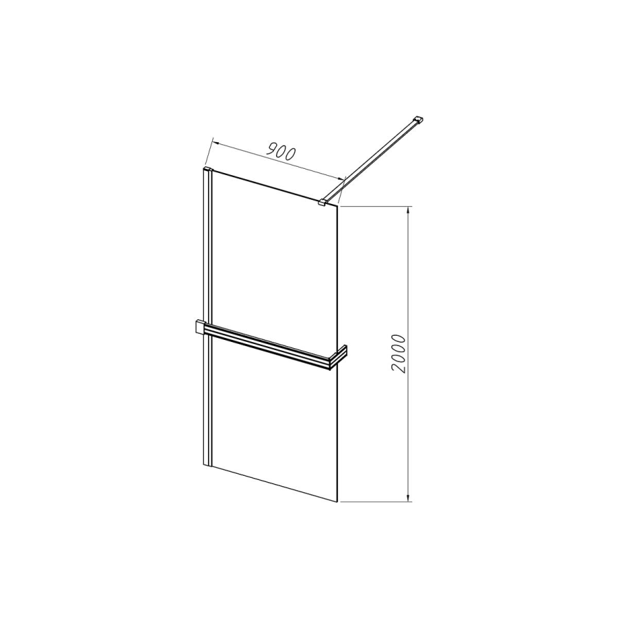 Vincea Walk-In душевая перегородка 90 см черный профиль / тонированная VSW-4HR900CGB