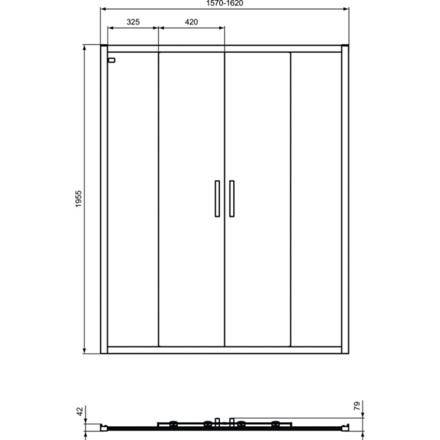 Ideal Standard Connect душевая дверь 160 см K9282V3