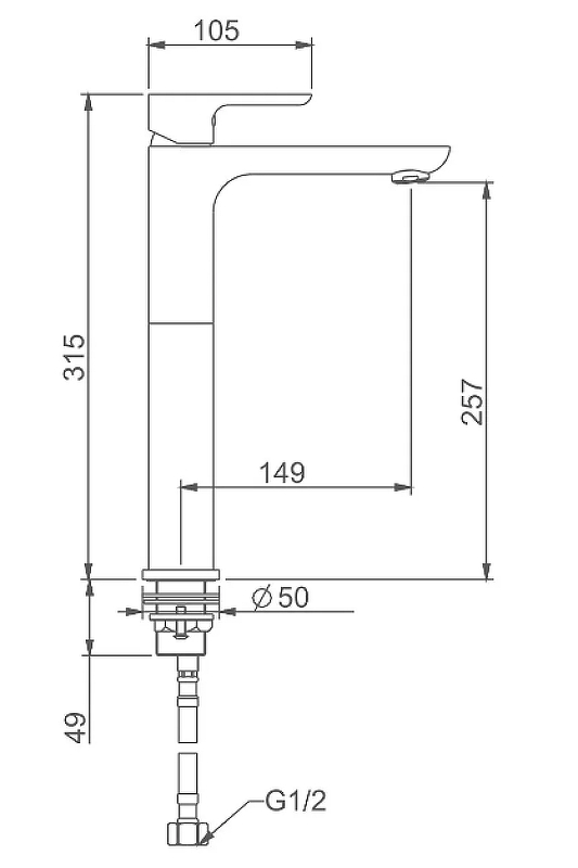 Смеситель для раковины Gappo Noar G1048-2