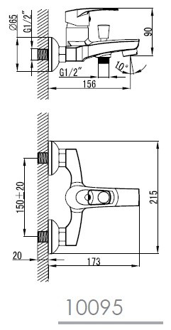 Imprese Lidice 10095 смеситель для ванны хром