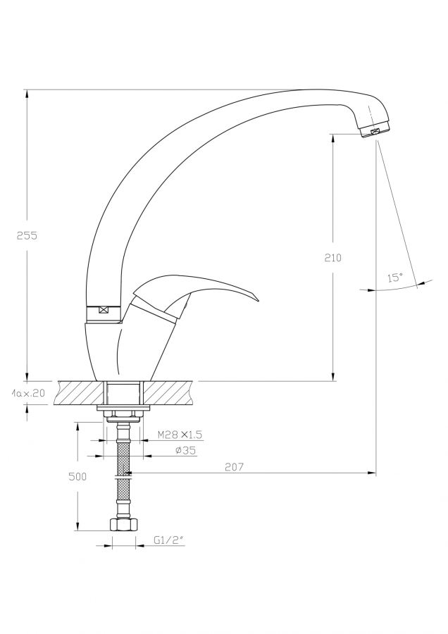 Haiba смеситель для кухни HB4115-2