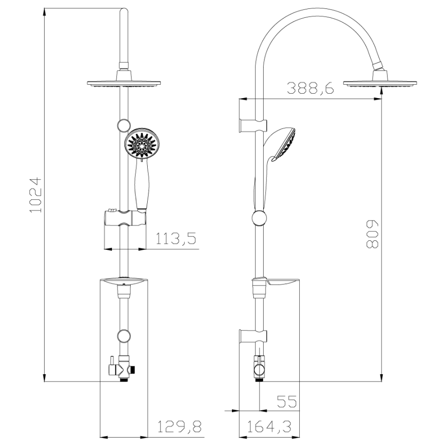 Lemark душевой гарнитур без смесителя LM8801C