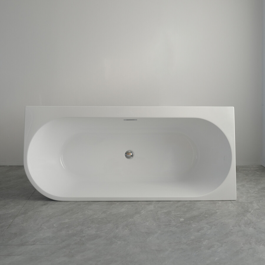 Ванна акриловая Azario LAGO GARDA 1700х750х580 пристенная, рифленая, правосторонняя, в комплекте с сифоном и металлической рамой AZ-6724-A2 R 17075