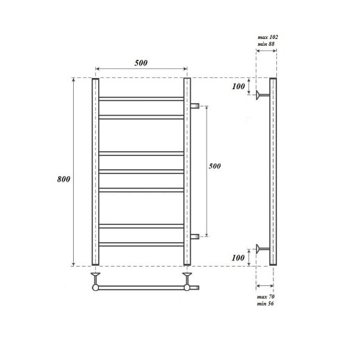 Point Аврора полотенцесушитель водяной 50х80 PN10558