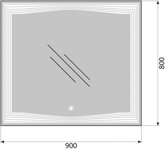 Зеркальное полотно BelBagno 90*80 SPC-LNS-900-800-LED-TCH