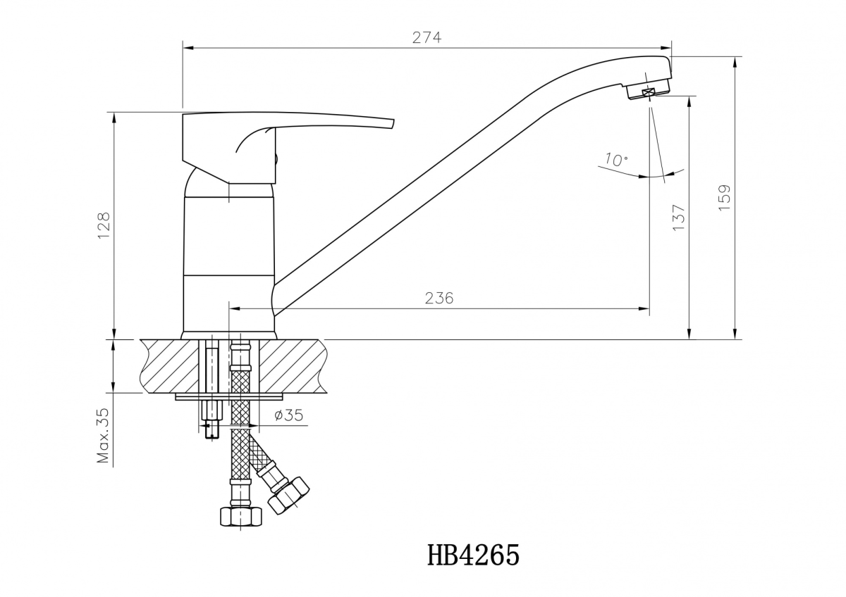 Haiba смеситель для кухни HB4265