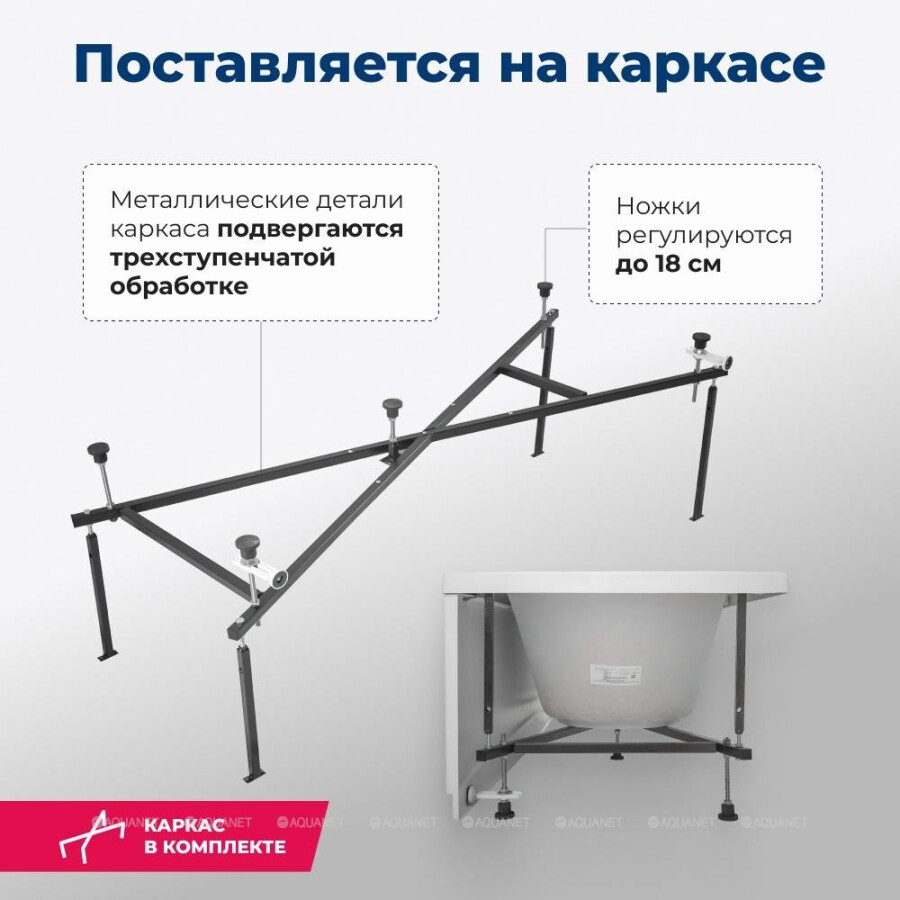 Акриловая ванна Aquanet Lotos 175x80 (с каркасом) 00328870