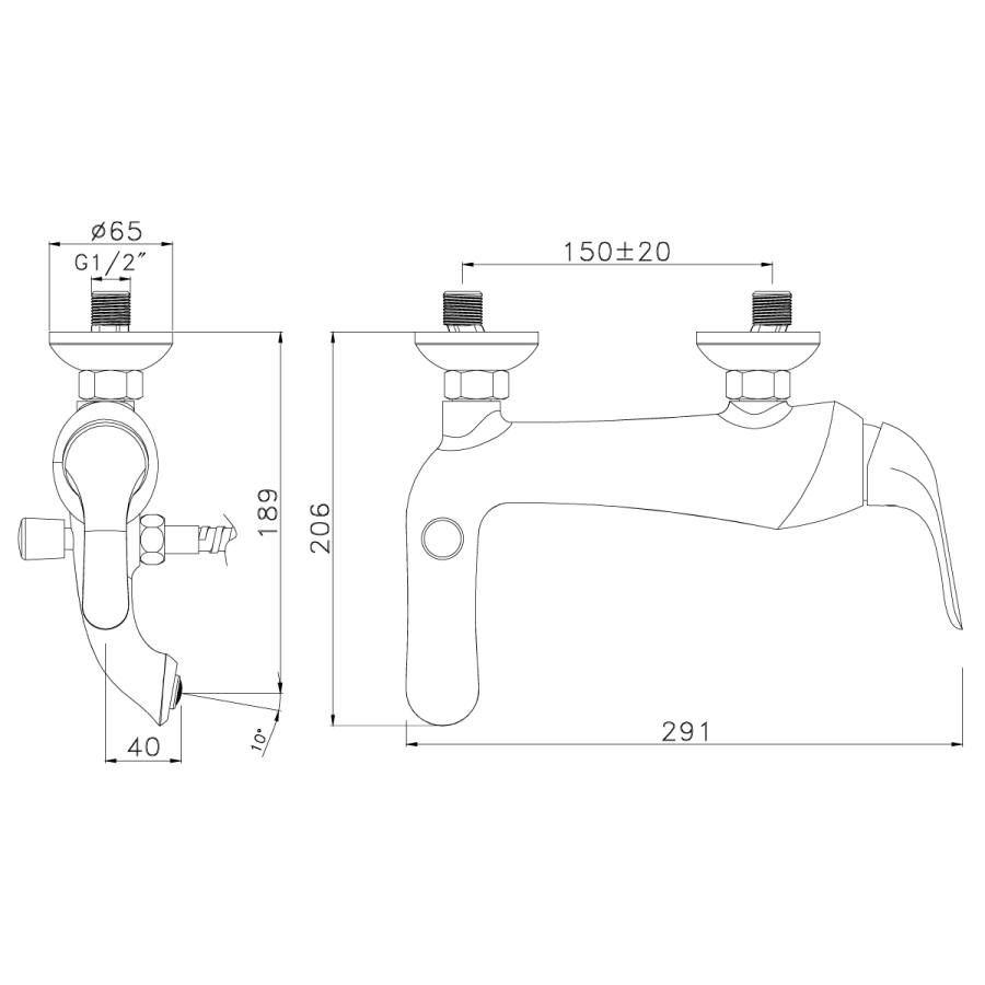 Lemark Swan смеситель для ванны LM5402BG