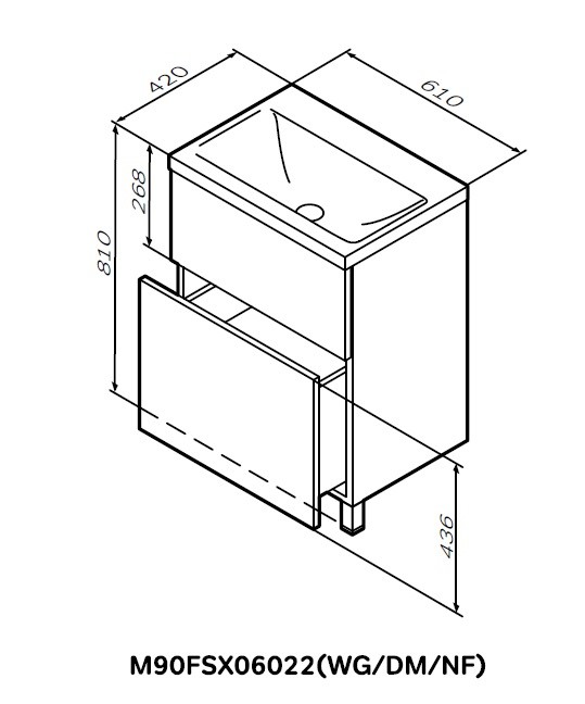 Am.Pm Gem 60 Тумба M90FSX06022NF32 под раковину напольная, орех