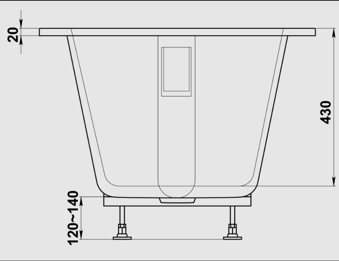 BAS Марбея ванна из литьевого мрамора 170х75 см белый матовый Solid Surface ВА00042