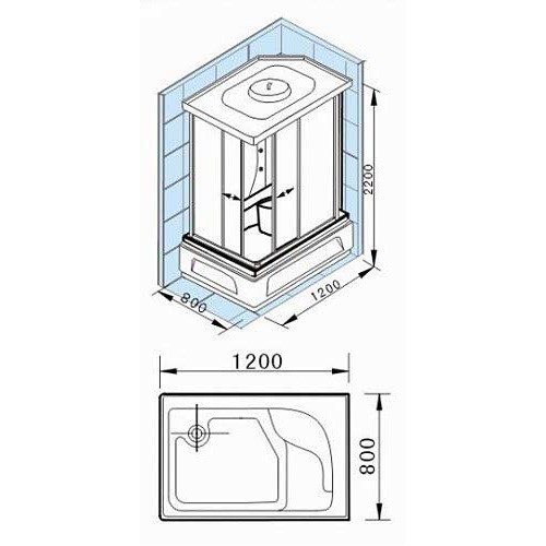 Appollo TS-41W Душевой бокс 120*80*220 R