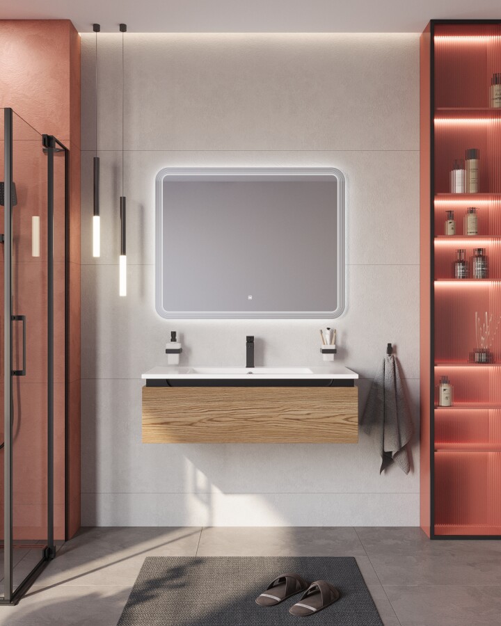 CEZARES SLIDER-1000-1C-SO-RT-P База под раковину подвесная с одним выкатным ящиком 996x476x299 мм
