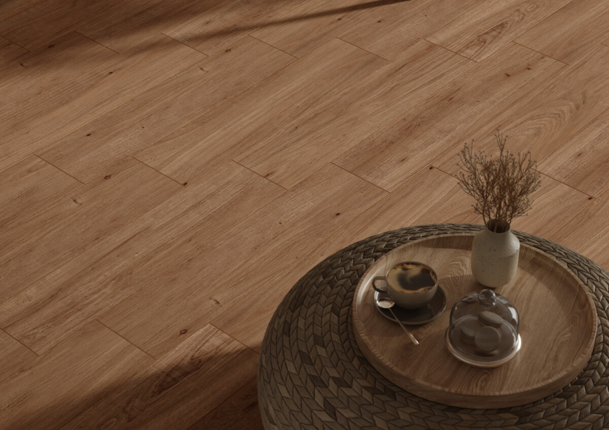Керамогранит Cersanit Kauri Wood светло-коричневый ректификат рельеф 21,8x89,8 A17936