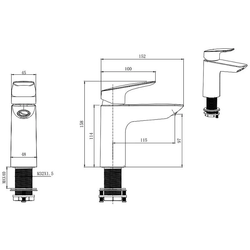 Aquatek Вега набор (смеситель для раковины, душа, душевая система) AQ1036CR