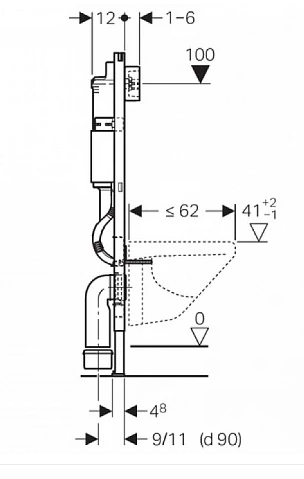 Geberit Duofix инсталляция для унитаза 458.125.21.1 с унитазом RP731200100