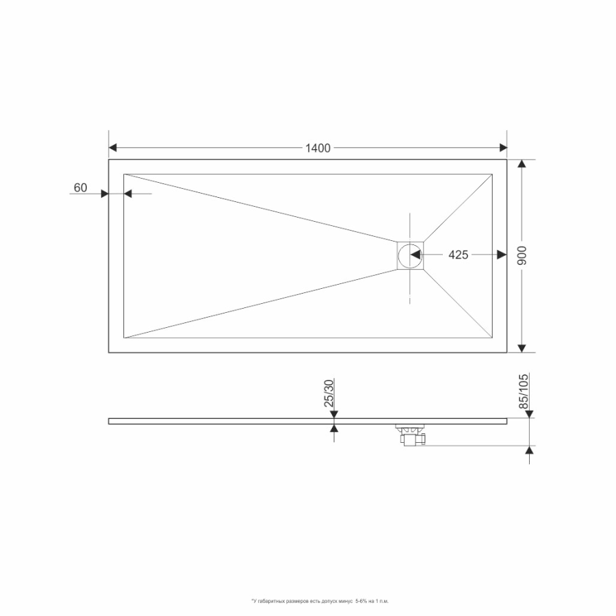 RGW ST душевой поддон 90х140 см 16152914-10