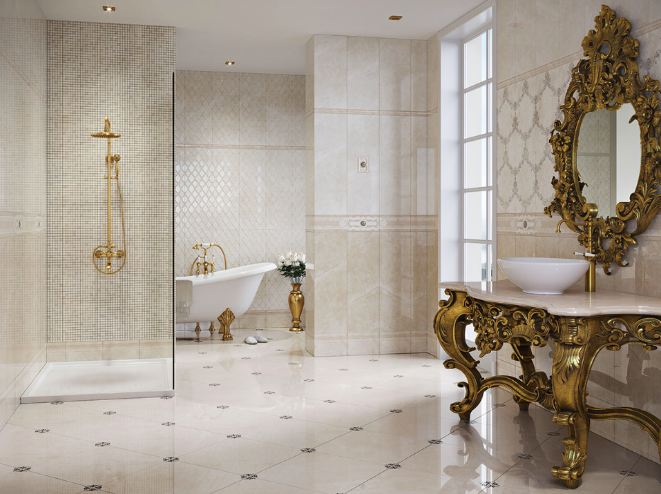 Плитка настенная 82 Бордюр центр Eurotile Diamonds 15x29,5