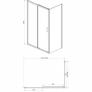Azario душевое ограждение 80х120х200 AZ-ND1131 L 1200 (без поддона)