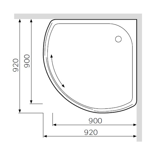 Am.Pm Bliss L W53T-315-090W64 90*90*16 душевой поддон акриловый