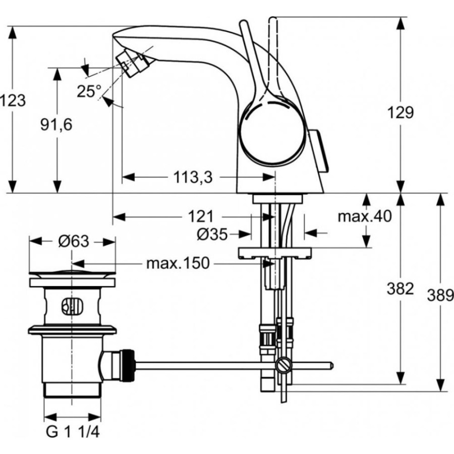 Ideal Standard Melange смеситель для биде A4268AA