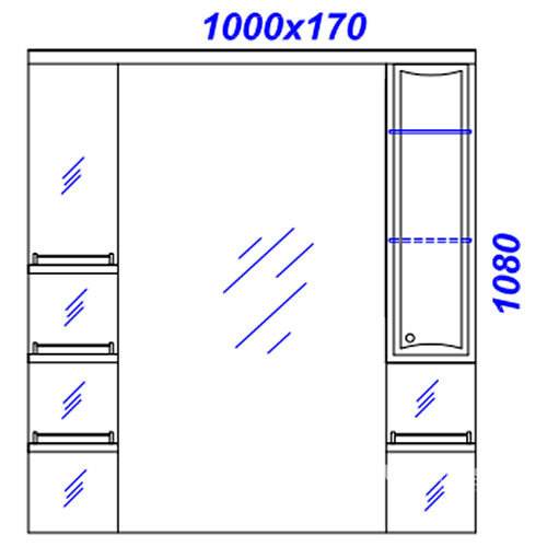 Зеркало-шкаф Aqwella Барселона 105*108 Ba.02.10