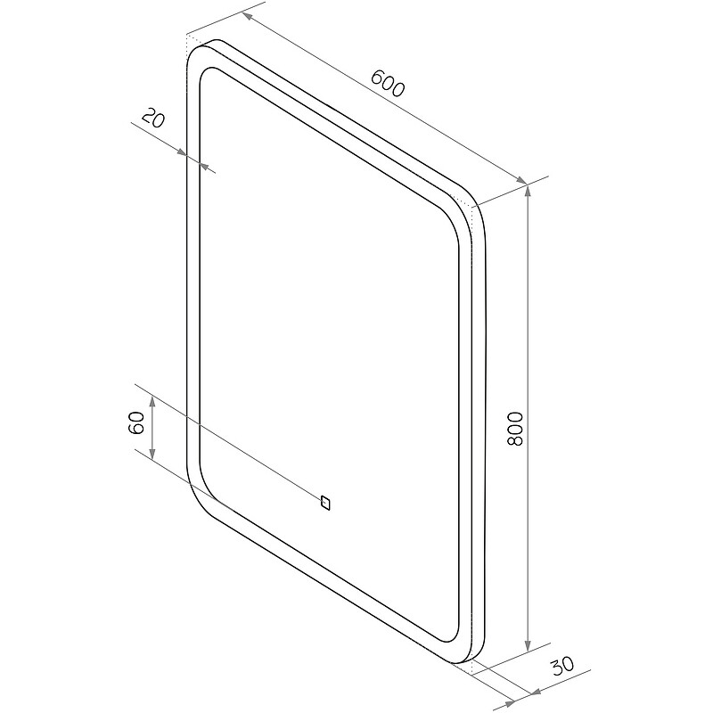 Зеркало Sintesi Bono 60 с LED-подсветкой 600x800 SIN-SPEC-BONO-60