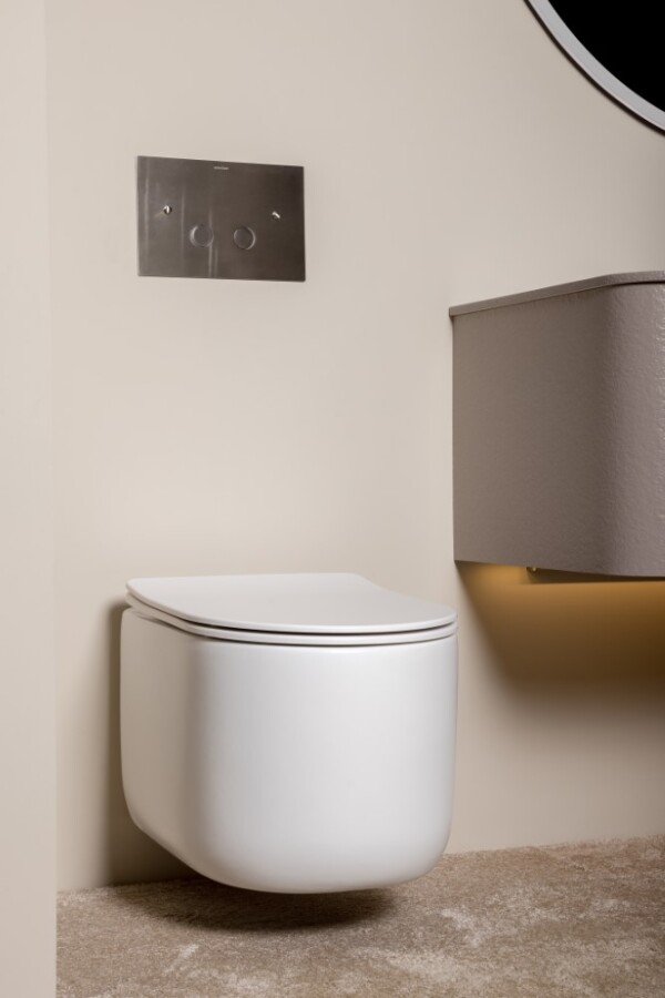 Унитаз подвесной Boheme Flow Белый матовый c крышкой, Торнадо 969-SET-MW