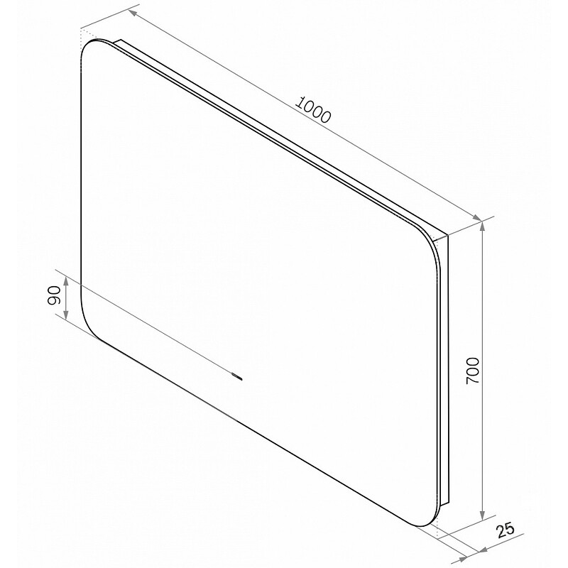 Зеркало Sintesi Salerno 100 с LED-подсветкой 1000х700, с подогревом SIN-SPEC-SALERNO-100