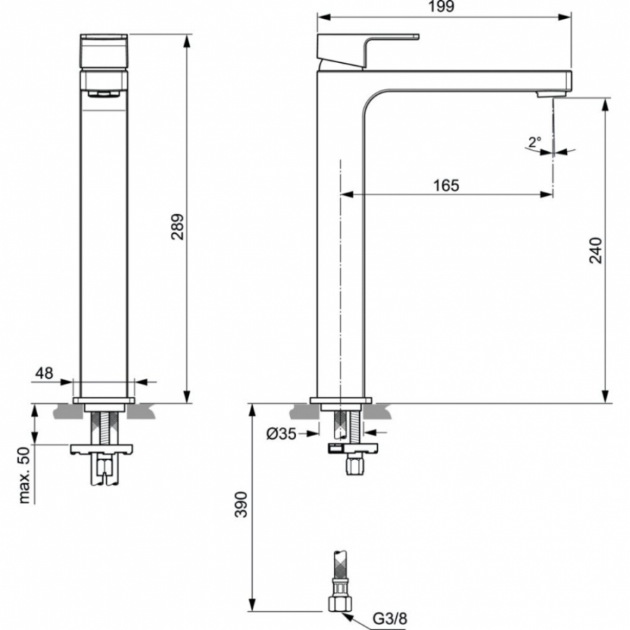 Ideal Standard Edge смеситель для раковины A7114AA