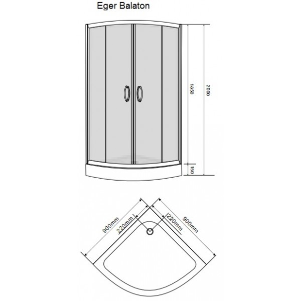 Eger Balaton 599-507-15 душевое ограждение 90*90*185