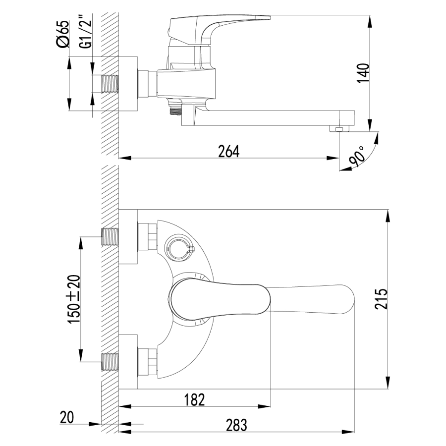 Lemark Shift смеситель для ванны LM4314C