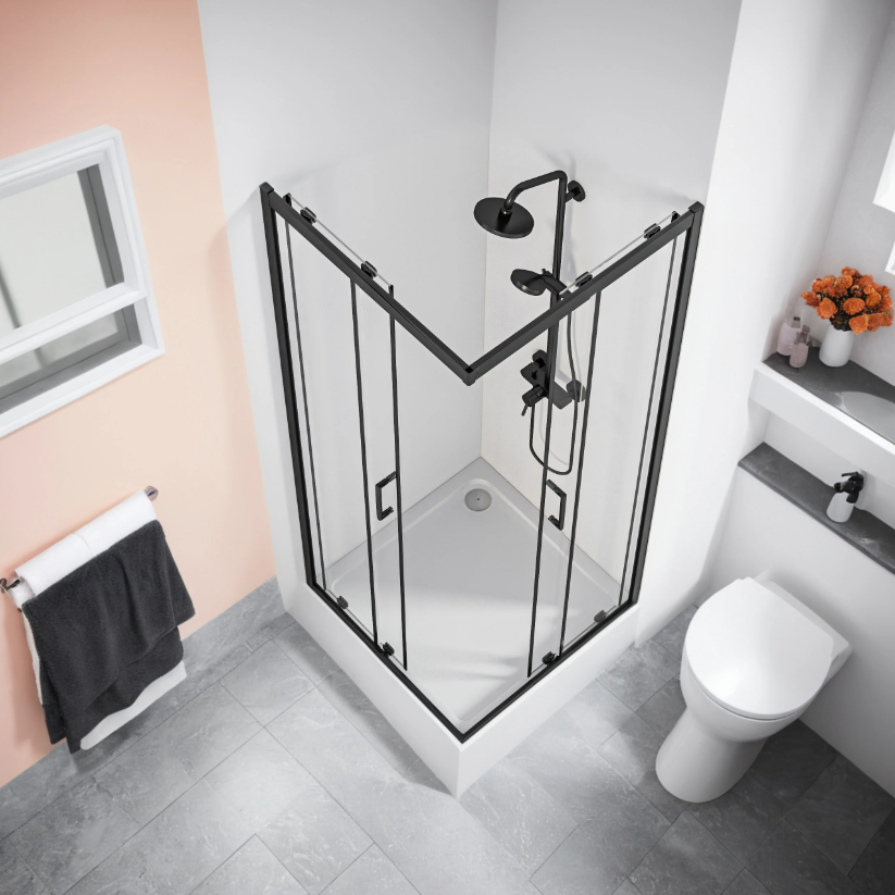 BAS Cube CR-80-C-B душевое ограждение 800х800х1900 Черный КУ00019