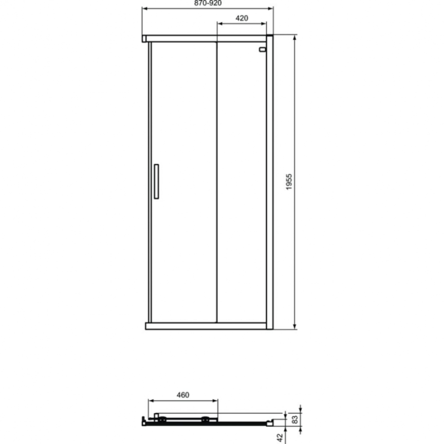 Ideal Standard I.Life душевая дверь 90 см K9261V3