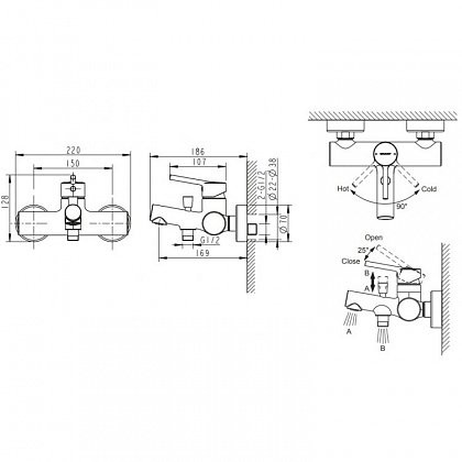 Bravat Palace F6172217CP01RUS смеситель для ванны хром