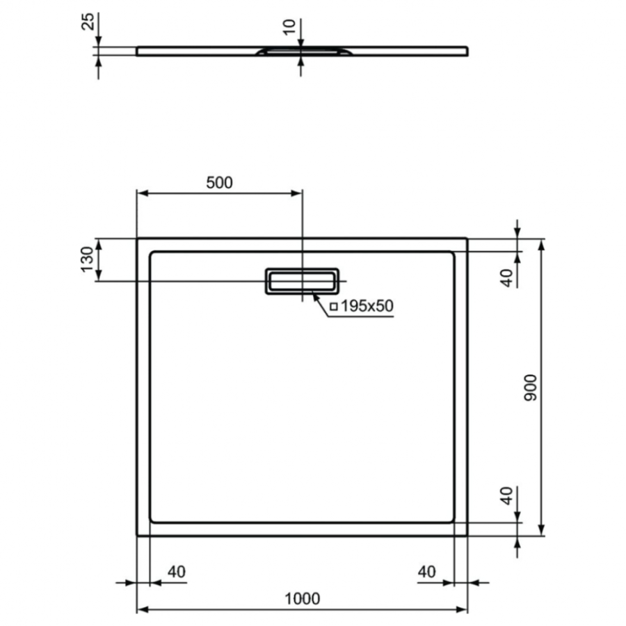 Ideal Standard Ultraflat New душевой поддон 100х90 T4482V1