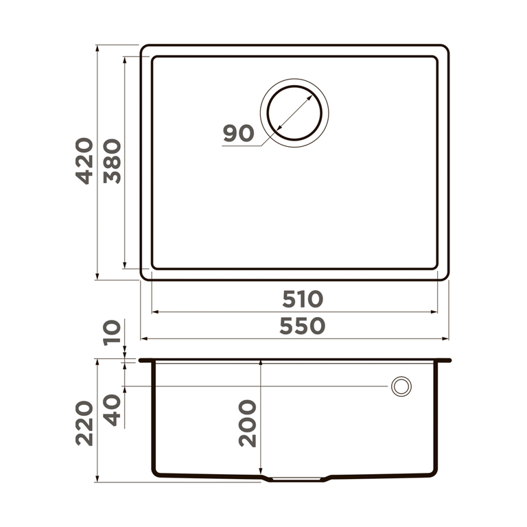 Omoikiri TEDORI 54-U мойка кухонная серый 4993540