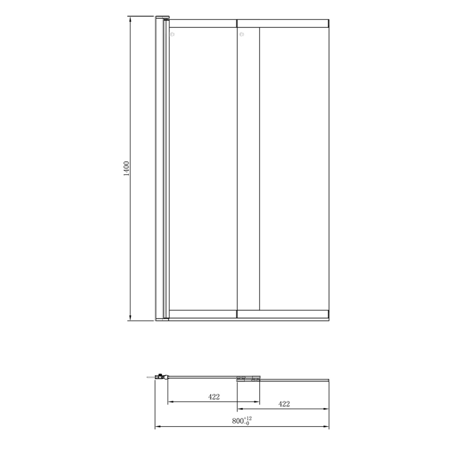 Azario Boston 143 душевая штора 80х140 см, профиль черный AZ-143B