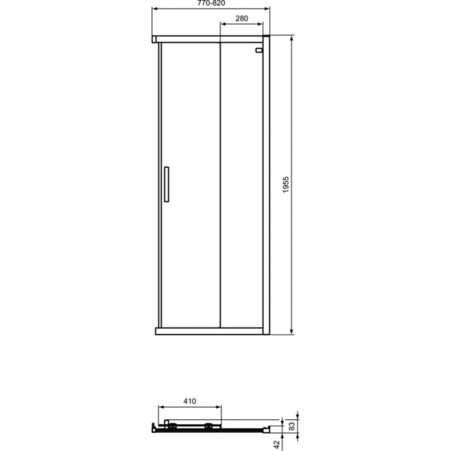 Ideal Standard Connect душевая дверь 80 см K9259V3
