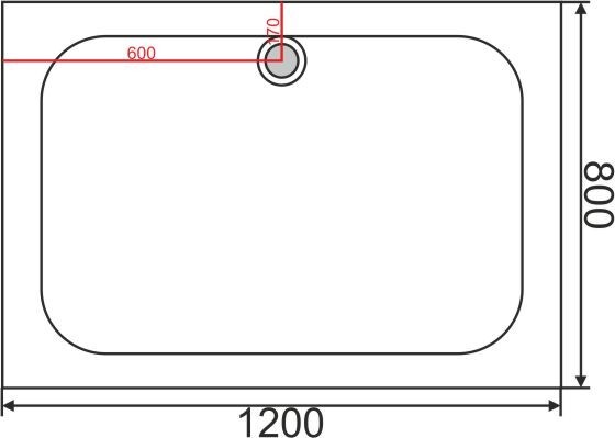 Поддон акриловый ABS04 120х80х15 прямоугольный (с сифоном) EG230003