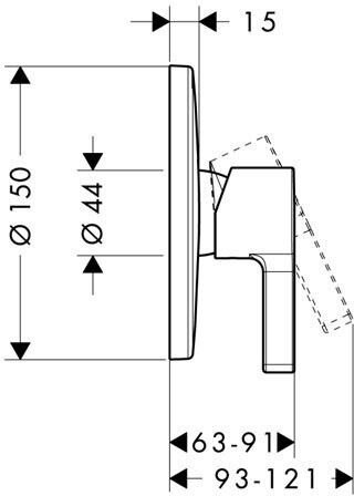 Hansgrohe 31665000S Set HG Metris S смеситель для душа скрытого монтажа (31665000+01800180) Хром